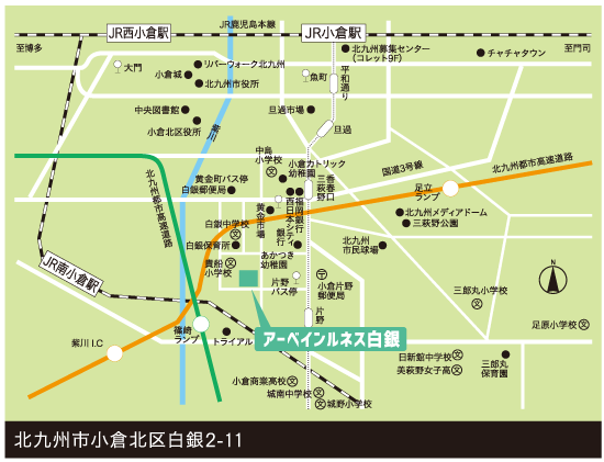 UR賃貸住宅　小倉北区白銀Map